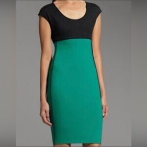 NARCISO RODRIGUEZ for Design Nation Green & Black color block Dress size M